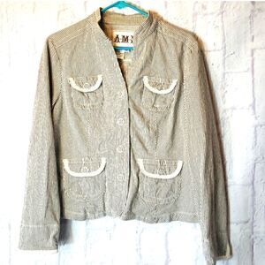 AMI Pinstripe Classic Blazer Jacket Large